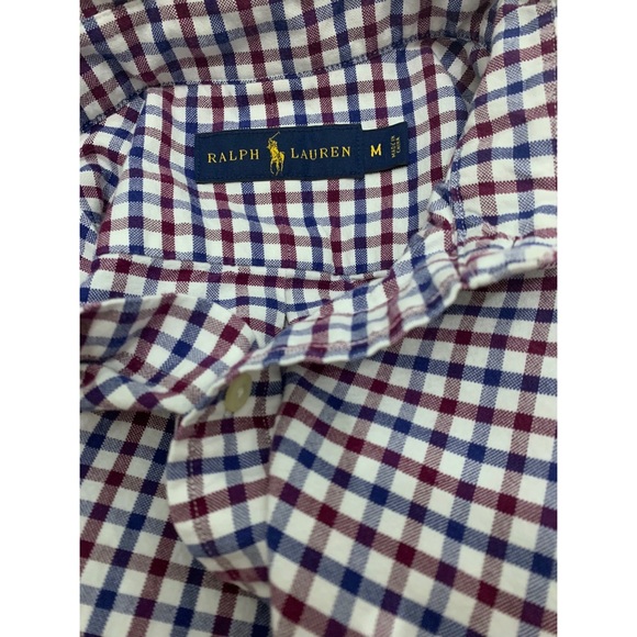 Ralph Lauren Long Sleeve Button Down Blue Red Med - Picture 5 of 6